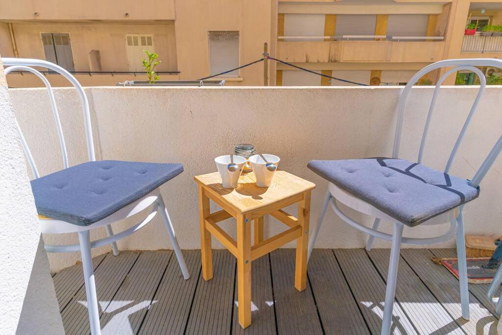 Ferienwohnung Bel Appart Climatise A 5 Min Plage Des Catalans Marseilles Exterior foto