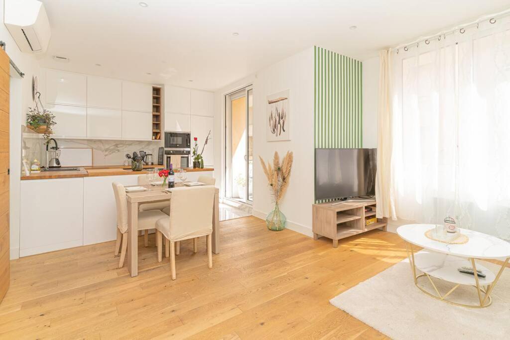 Ferienwohnung Bel Appart Climatise A 5 Min Plage Des Catalans Marseilles Exterior foto
